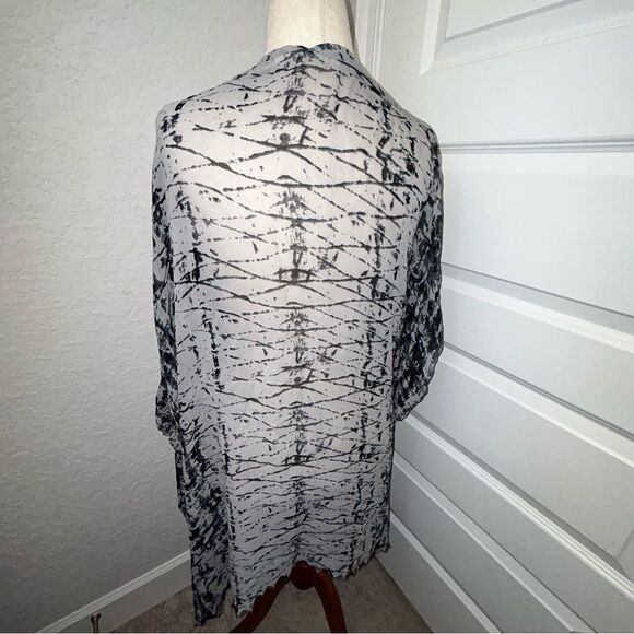 Soft Surroundings Tie Dye Mix Print Open Front Kimono Shawl Top - Picture 3 of 11